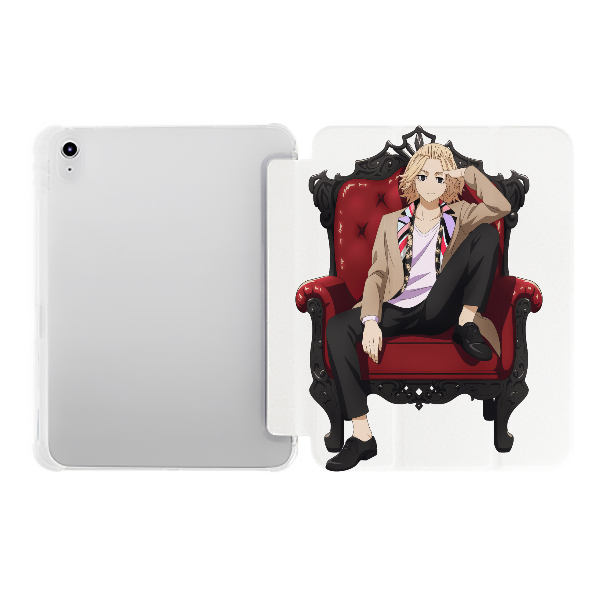 （画像用） 東京リベンジャーズ Tokyo Revengers IPad ケース ペン収納付き 三つ折りスタンド PUレザー×シリコン 対応機種9.5/10.5/10.9インチ